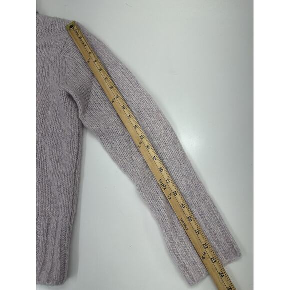 L.L. Bean Womens Sweater Size Medium Purple Knit Turtleneck Wool Blend - Picture 8 of 10